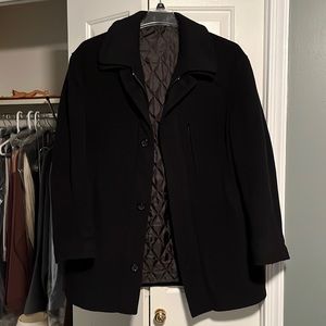 Mens Chaps double collared winter coat. Black. 38R.